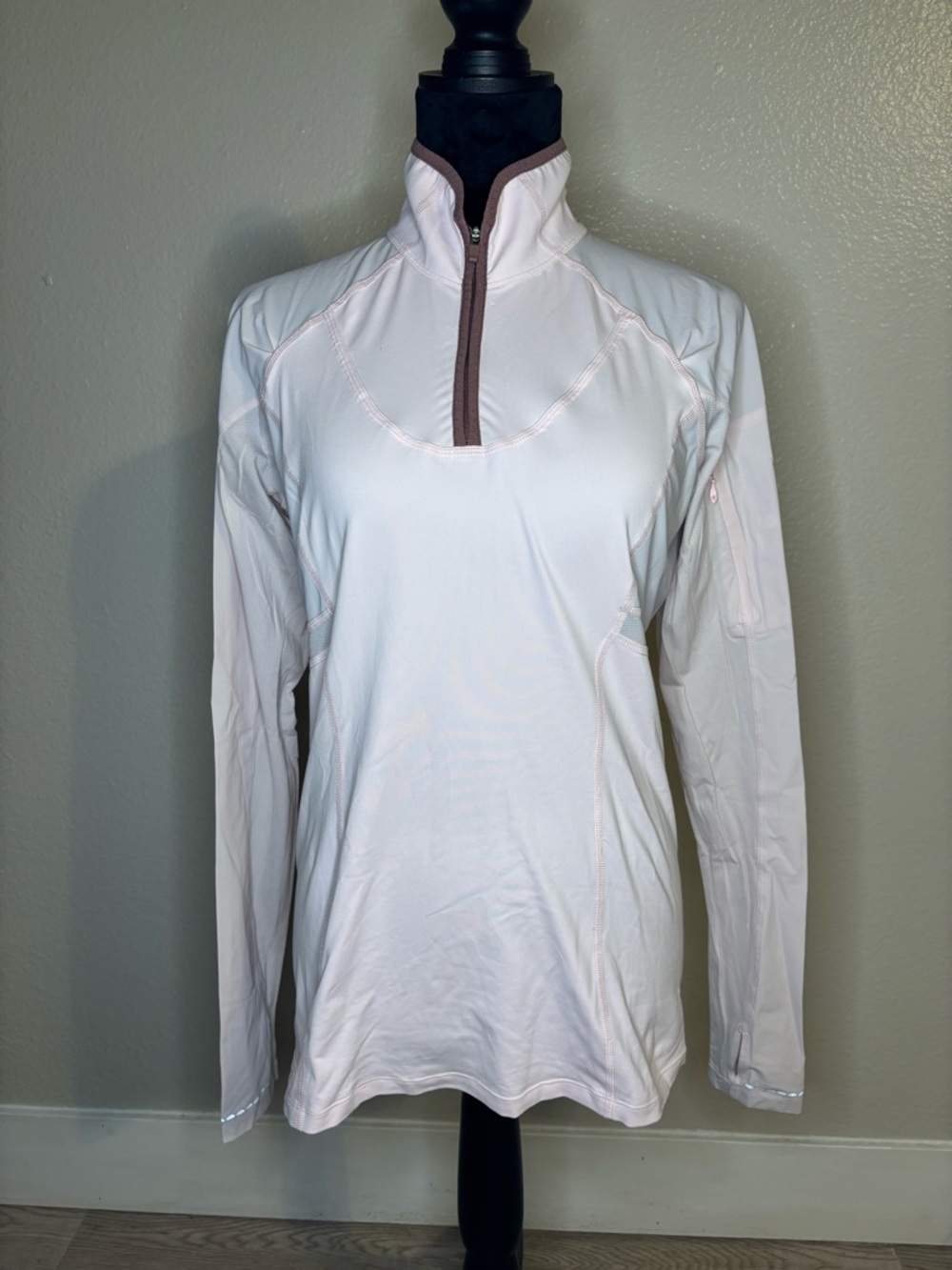 lululemon athletica Light Pink Quarter-Zip Pullover Trim Size Small